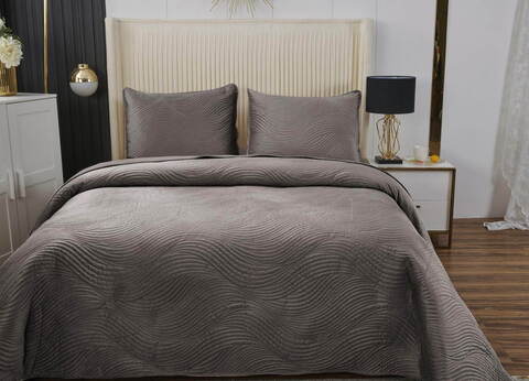 Покрывало 240х260 и 2 наволочки 50x70 Sofi De MarkO Жизель мокко