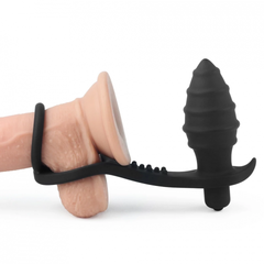 Анальная пробка с вибрацией и кольцом 