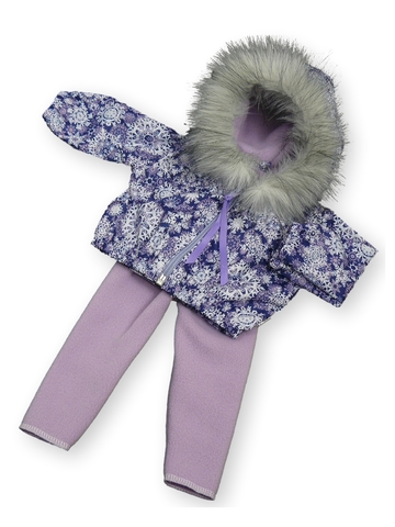 Костюм с курткой c мехом - Фиолетовый. Одежда для кукол, пупсов и мягких игрушек.