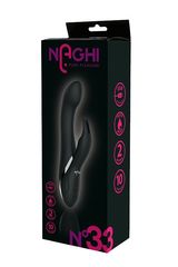 Черный вибратор-кролик NAGHI NO.33 RECHARGEABLE DUO VIBRATOR - 23 см. - 