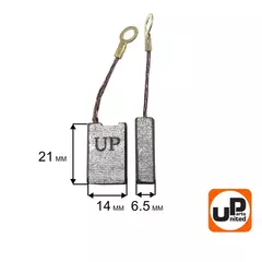 Щетка графитовая UNITED PARTS для эл. инструмента 6,5х14х21мм (90-1287) 10 штук
