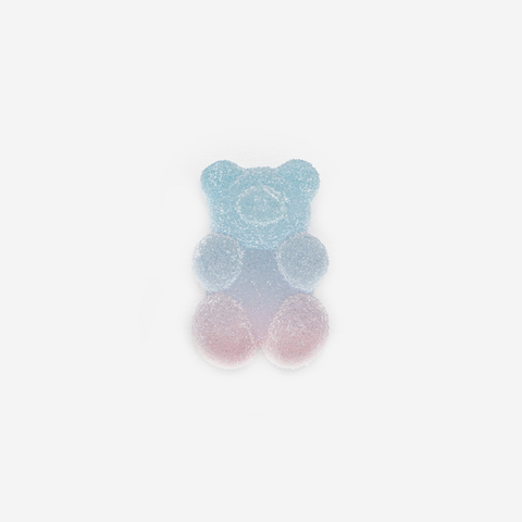 Сахарный медвежонок, 17*11мм, голубой градиент, акрил
