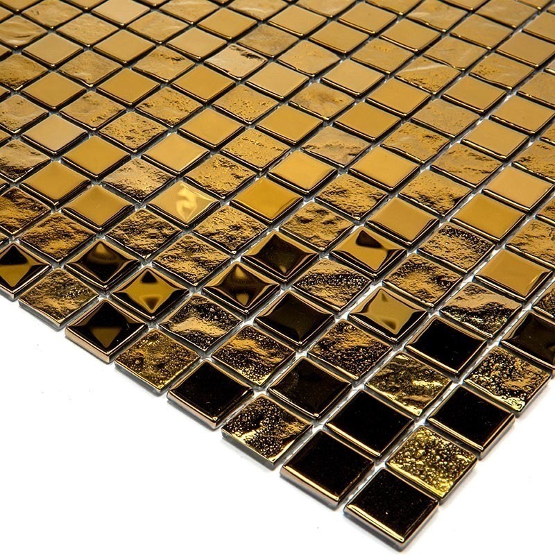 BSU-21-20 Мозаика зеркальная Natural Crystal золотой квадрат глянцевый