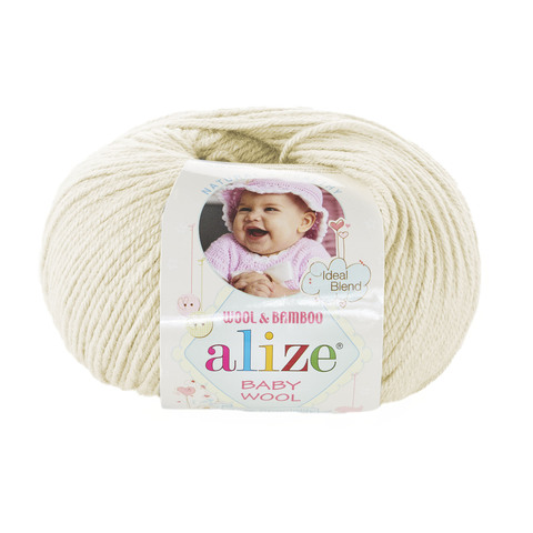 Пряжа Alize Baby Wool 01 кремовый