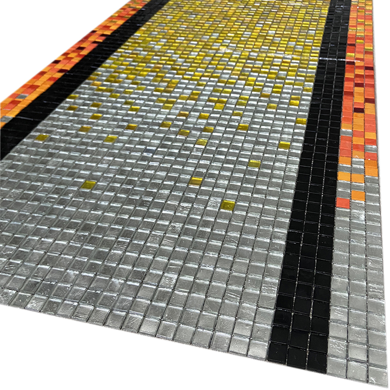 JM801-m Растяжка композиция стеклянная Alma Ombre оранжевый желтый квадрат глянцевый 1.566 кв.м.