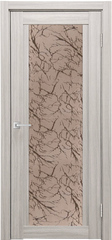 Межкомнатная дверь К-11 / Цвет тон Белая лиственница / Остекление "Гранит бронза" / Двери Верда