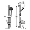 Душевой гарнитур 60,9 см 3 режима Ideal Standard IdealRain B9415AA