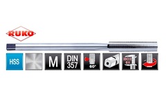 Метчик М 4,0х0,7 (Гаечный) DIN357 HSS-G 6h 2/3xL2 90мм a=2,1 Ruko 243040