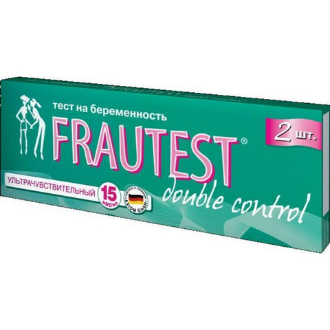 Тест на беременность Frautest Double Control полоски (2 штуки в упаковке)