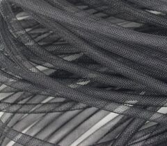 Лента регилин трубчатый, тубуляр, ювелирная сетка, d 8 мм, чёрный