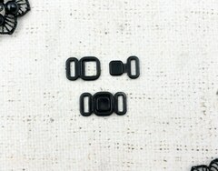 Застежка для бюстгальтера, пластик, ш. 1 см, чёрный