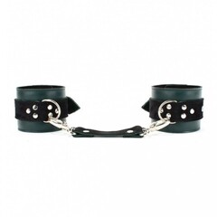 Оковы на ноги из натуральной кожи изумруд