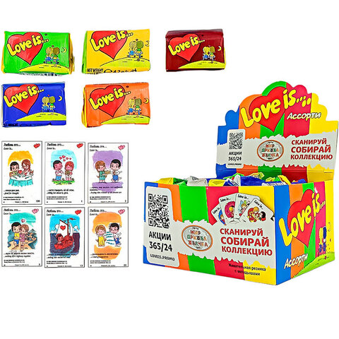 LOVE IS жевательная резинка Микс 1кор*20бл*100шт, 4,2гр