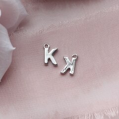 УЦЕНКА!!! Буква K, родий, 8 мм, 1 шт, У086