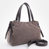 Сумка Саломея 505 эко-замша серый шоколад