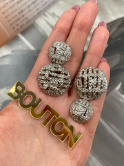 Пуговицы серебристые  плетеные косичкой