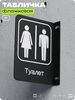 Табличка Туалет WC флажковая на стену, двусторонняя с крепежом, 19 х 25 см, для офиса, кафе, отеля, серия COSMO, Айдентика Технолоджи
