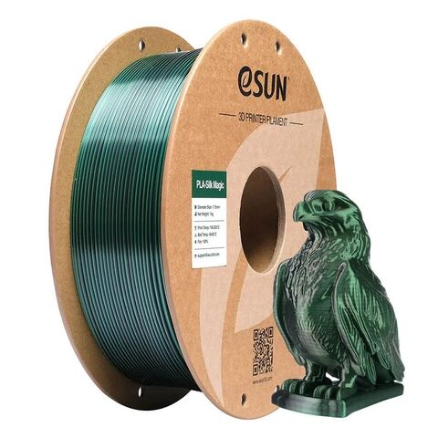 Пластик для 3D-печати eSUN PLA-Silk Magic, 1,75 мм, 1 кг, чёрный/зелёный, PLA-SKMG175B-BG1P1
