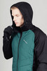 Премиальный костюм для лыж и зимнего бега Nordski Hybrid Hood Pro Black-Alpine Green