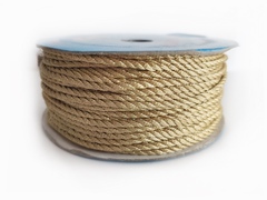 Шнур декоративный синтетический с люрексом  2,5мм золото светлое
