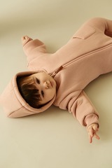 Комбинезон из футера утепленный (пудра)