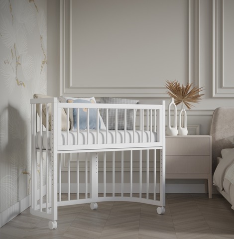 Приставная кроватка для новорождённых Incanto LEELOO, цвет белый