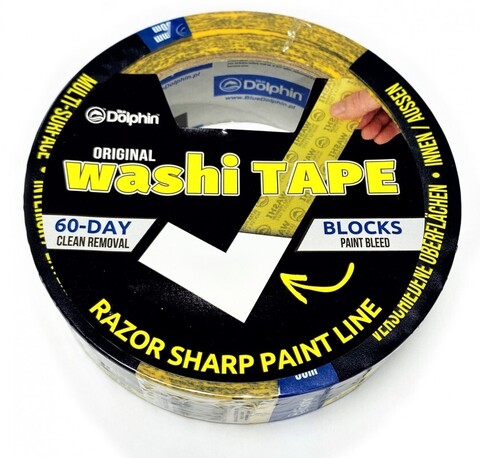 BLUE DOLPHIN WASHI Лента малярная из японской рисовой бумаги, 25 мм x 50 м