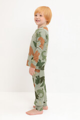 пижама  для мальчика  К 1552/оливковый хаки,динопарк