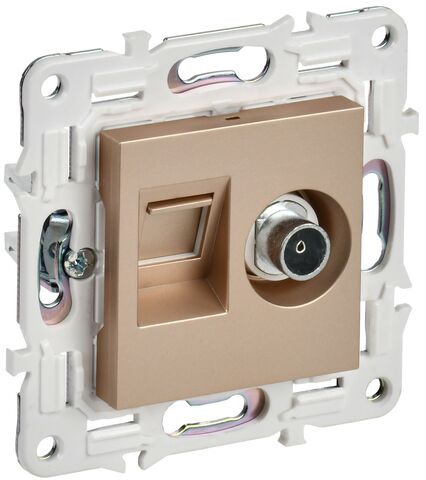 SKANDY Роз. двойная TV+RJ45 кат.5E SK-A14Sa песоч. IEK