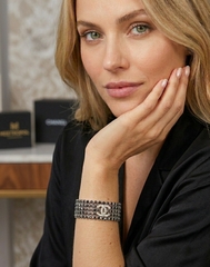 Браслет манжета с вставками из черных кристаллов CHANEL