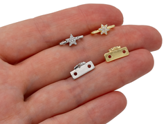 Спейсер "Звездочка" со стразами 12,5мм (для двурядных украшений) (1шт)