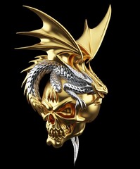 Силиконовый молд № 476 Дракон с черепом