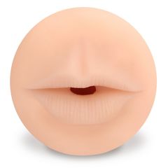 Телесный мастурбатор-ротик с эффектом смазки Oral - 