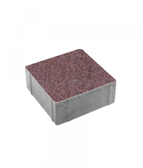 Гранитная тротуарная плитка КВАДРАТ - Б.2.К.6 Гранит Красный с черным