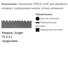 Ленточная пила по металлу TC SVOGER Z2 с покрытием