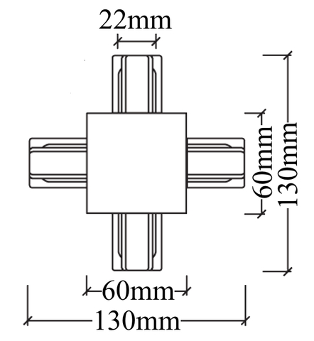 Соединитель X-оНастенный светильникзный (однофазный) для встраиваемого шинопровода Crystal Lux CLT 0.2211 04 BL