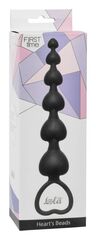 Чёрная анальная цепочка Heart's Beads Black - 18 см. - 