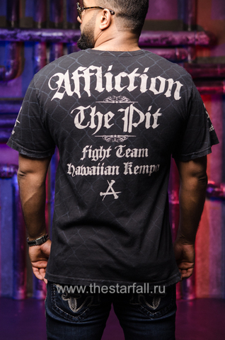 Affliction | Футболка мужская Mens Pit Black Tee A419BLK спина