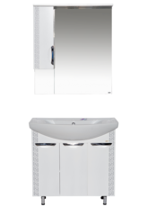 Зеркало-шкаф MISTY Престиж - 80 (левое) серебряная патина