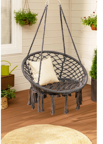 Картинка кресло подвесное Skully  dark grey - 8