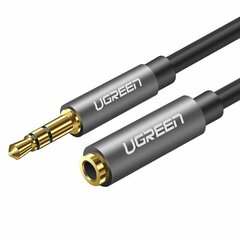 Кабель UGREEN AV118 (10592) 3.5мм Male to 3.5мм Female удлинитель 1м черный/серый