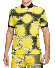 Поло теннисное Nike Polo Printed Slim-Fit Polo - opti yellow/black/black