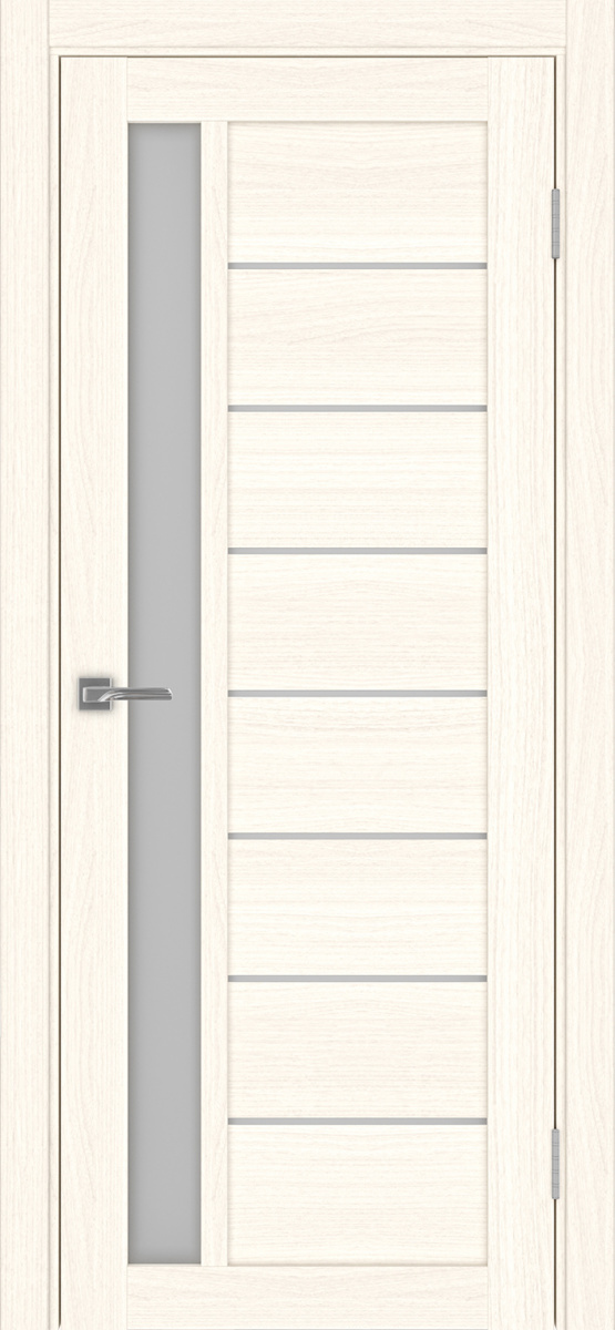 Дверь межкомнатная Оптима Порте Турин 554.21, цвет светлый ясень, экошпон, стекло мателюкс