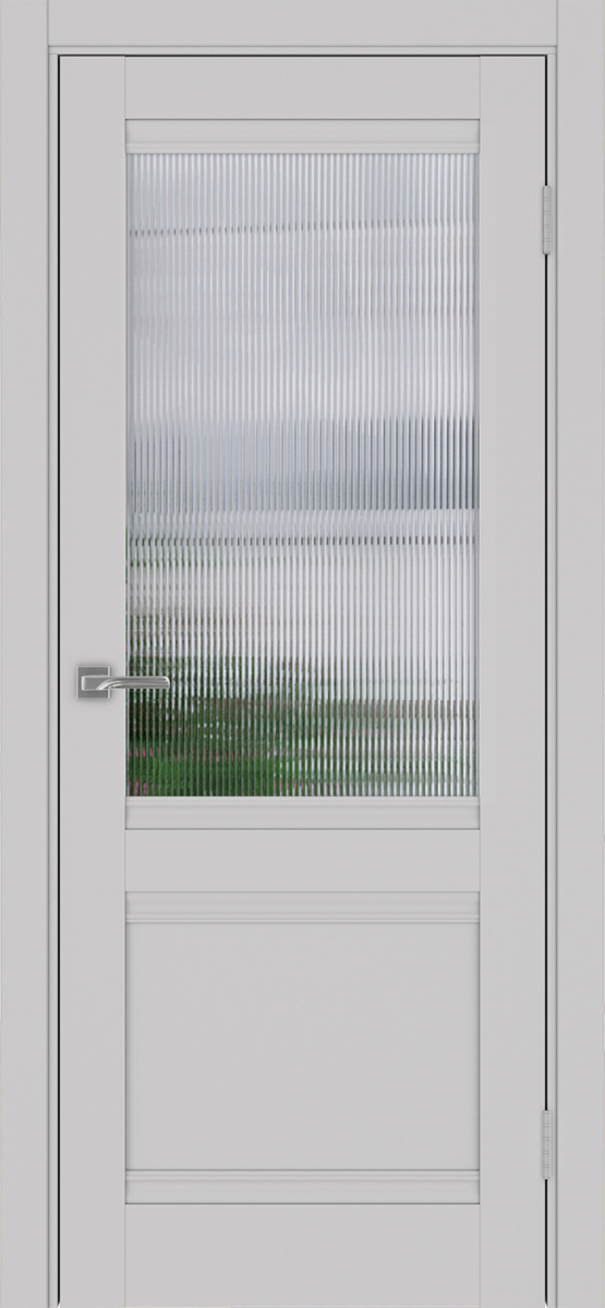 Дверь межкомнатная Оптима Порте Турин 502U.21, цвет пепельный, экошпон, стекло мору