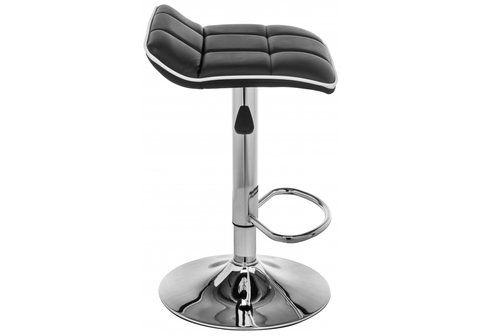 Барный стул Fera 40*40*64 - 84 Черный кожзам /Хромированный металл каркас