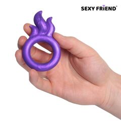 Фиолетовое эрекционное кольцо с язычками пламени - 