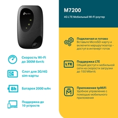 TP-Link M7200 - LTE-Advanced Мобильный Wi-Fi роутер
