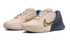 Теннисные кроссовки Nike Zoom Vapor Pro 2 Clay Premium - sanddrift/metallic gold/thunder blue