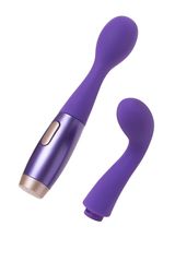 Фиолетовый вибратор Le Stelle PERKS SERIES EX-1 с 2 сменными насадками - 