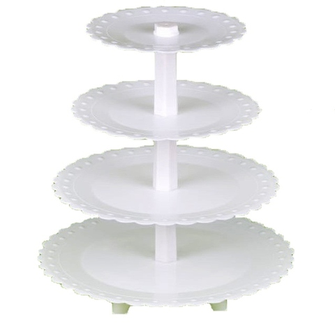 Подставка для торта 4 яруса с ажурными краями
